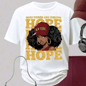 Graphic White T-Shirt with Red Accents